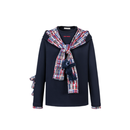 Deconstructed Plaid Hooded T-Shirt