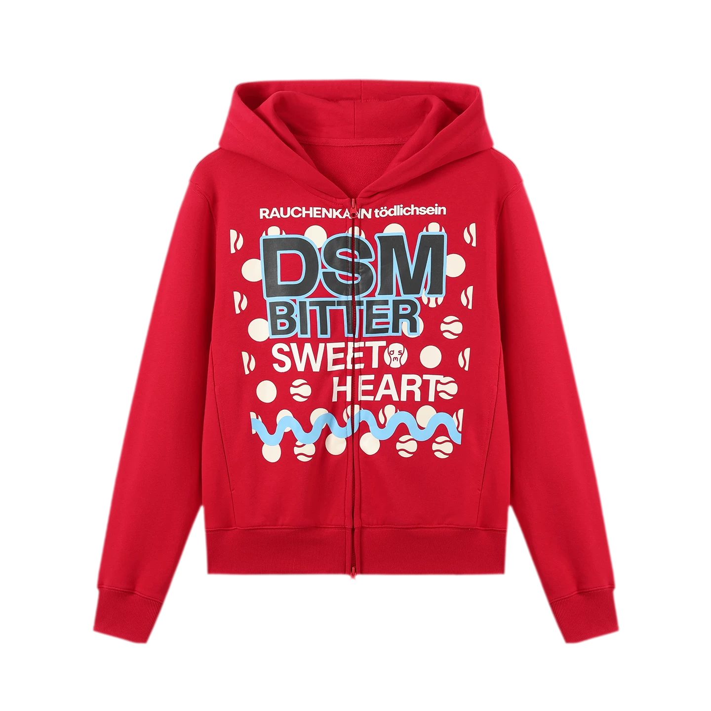 Polka Dot Zip Hooded Sweatshirt