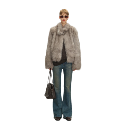 Hand-Dyed Fox Fur Jacket