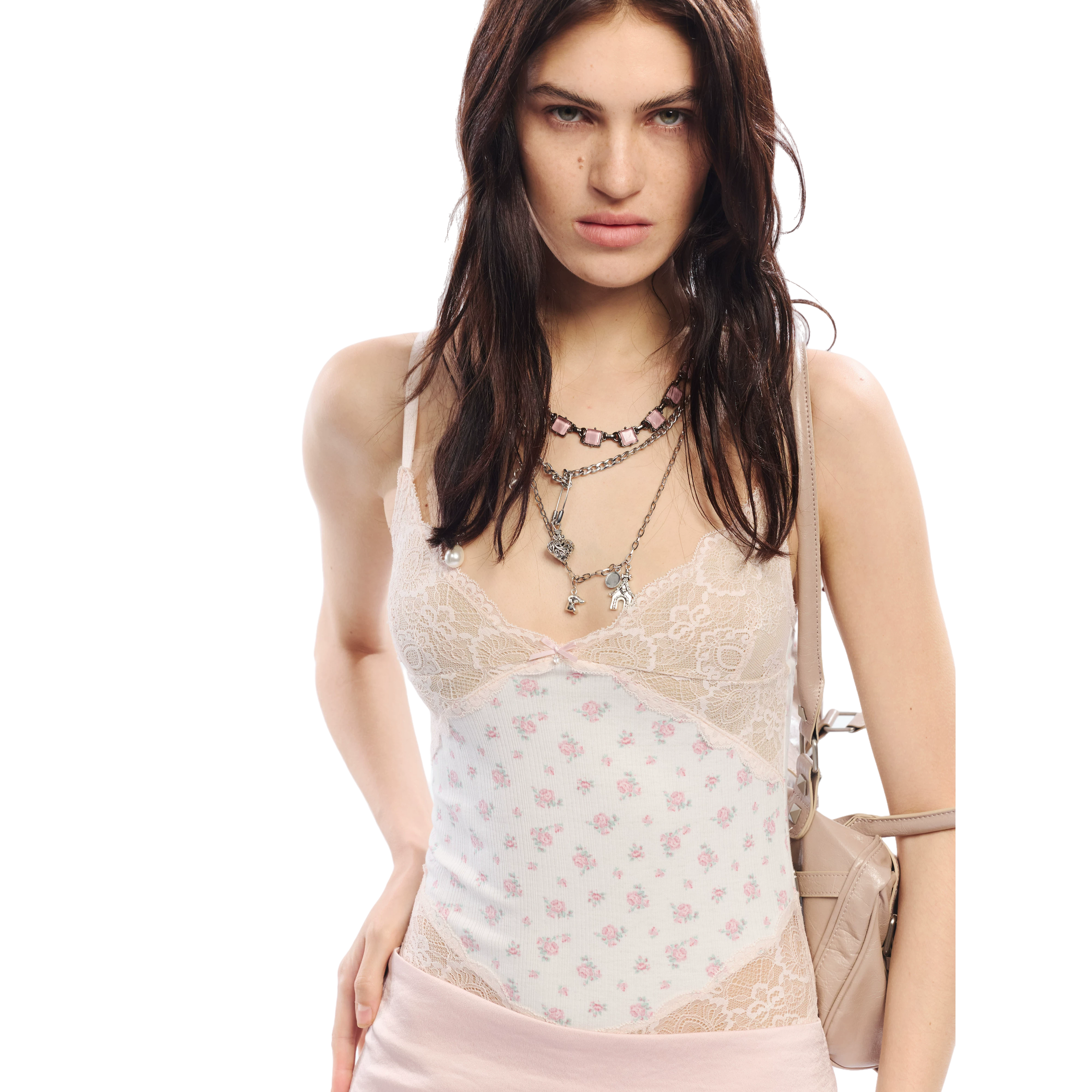 Vintage Rose Leopard Print Lace Camisole