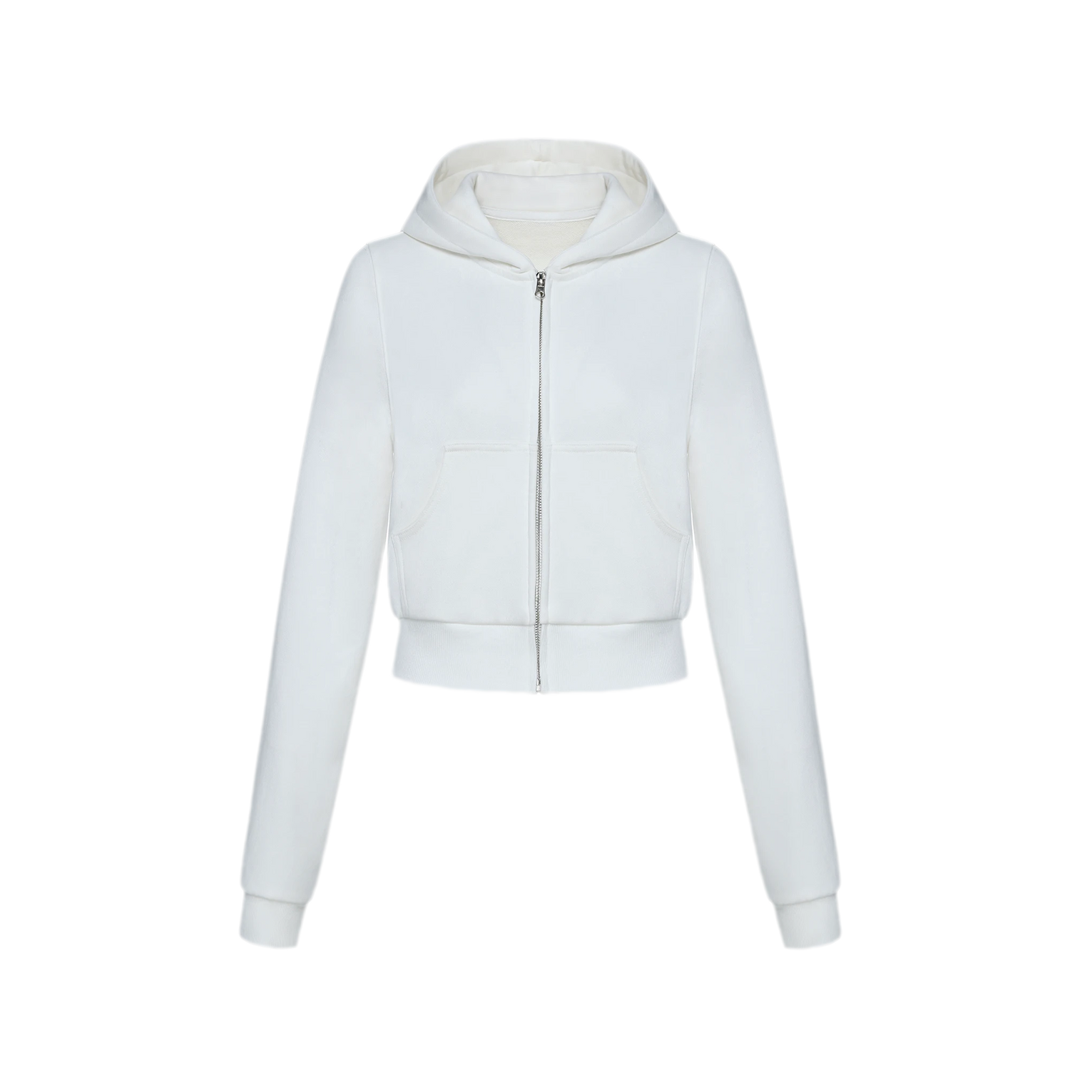 Ribbed Slim-Fit Cropped Hoodie