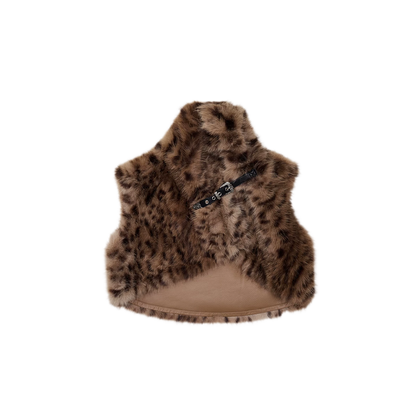 Belted Leopard Faux Fur Vest