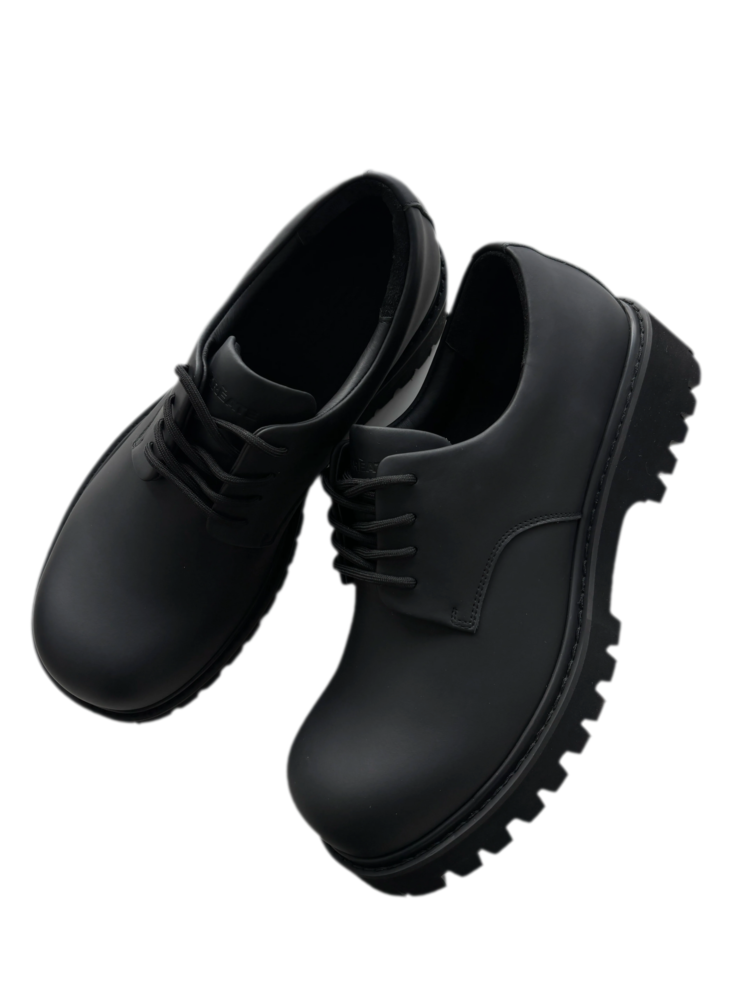 Leather Lug-Sole Platform Derby Shoes