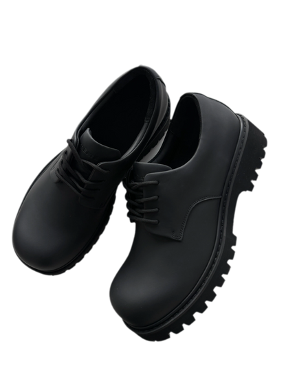 Leather Lug-Sole Platform Derby Shoes