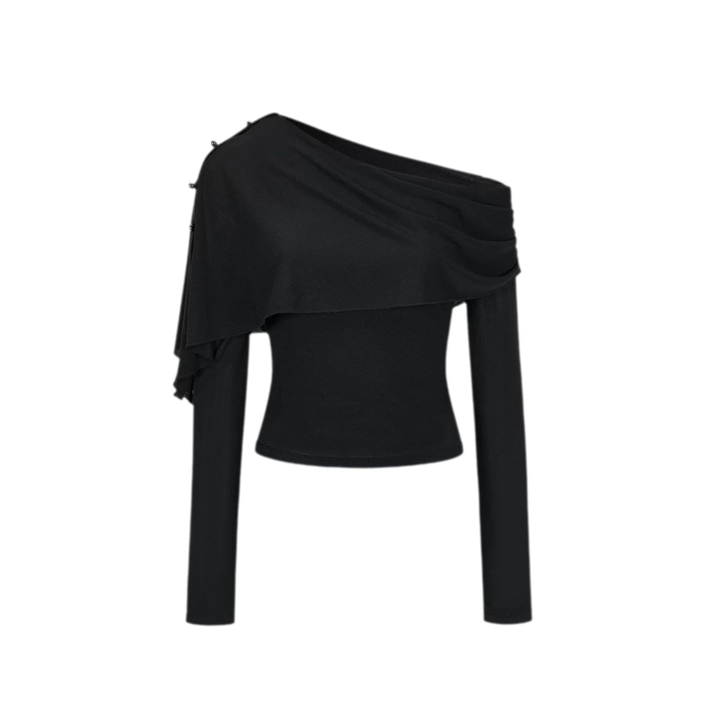 Asymmetrical Button Shoulder Top