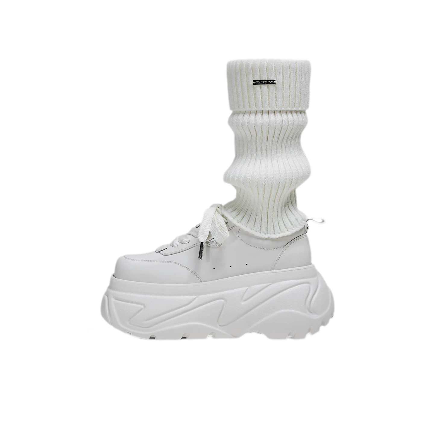 Square Toe Leather Sneakers