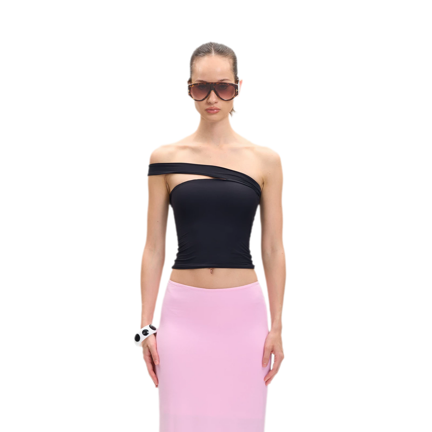 Asymmetric Strap Bustier Top