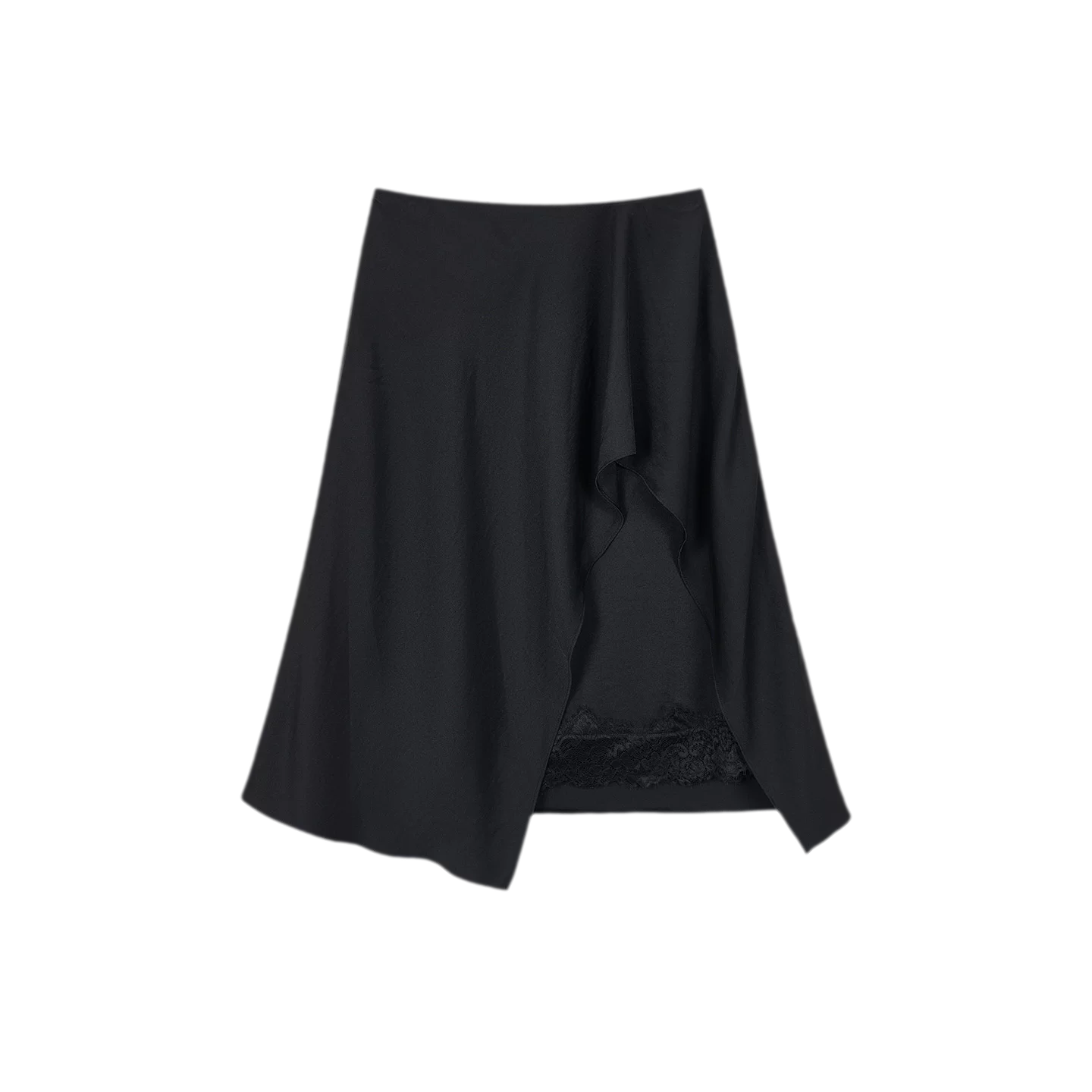 Silky Draped A-Line Skirt
