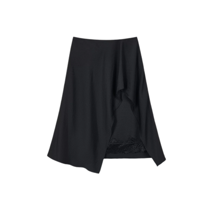 Silky Draped A-Line Skirt