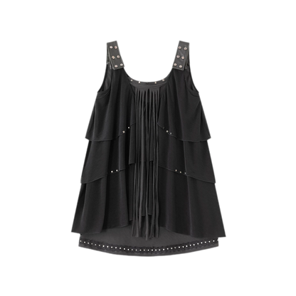 Ruffle Rivet Tiered Cami Dress