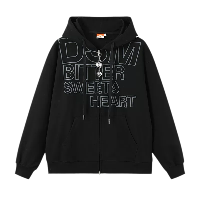 Raised Logo Zip Hoodie