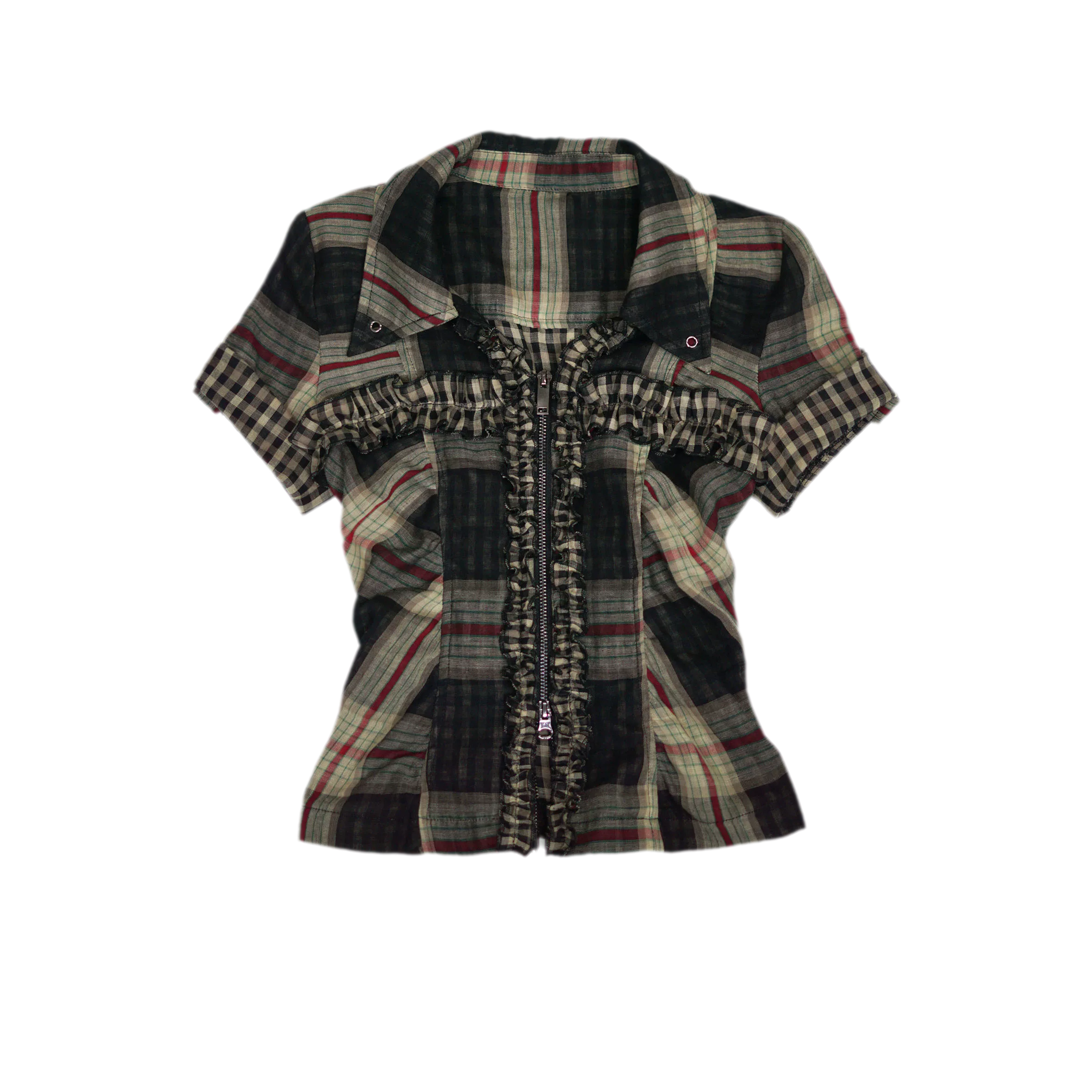 Studded Ruffle Short Shirt