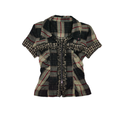 Studded Ruffle Short Shirt