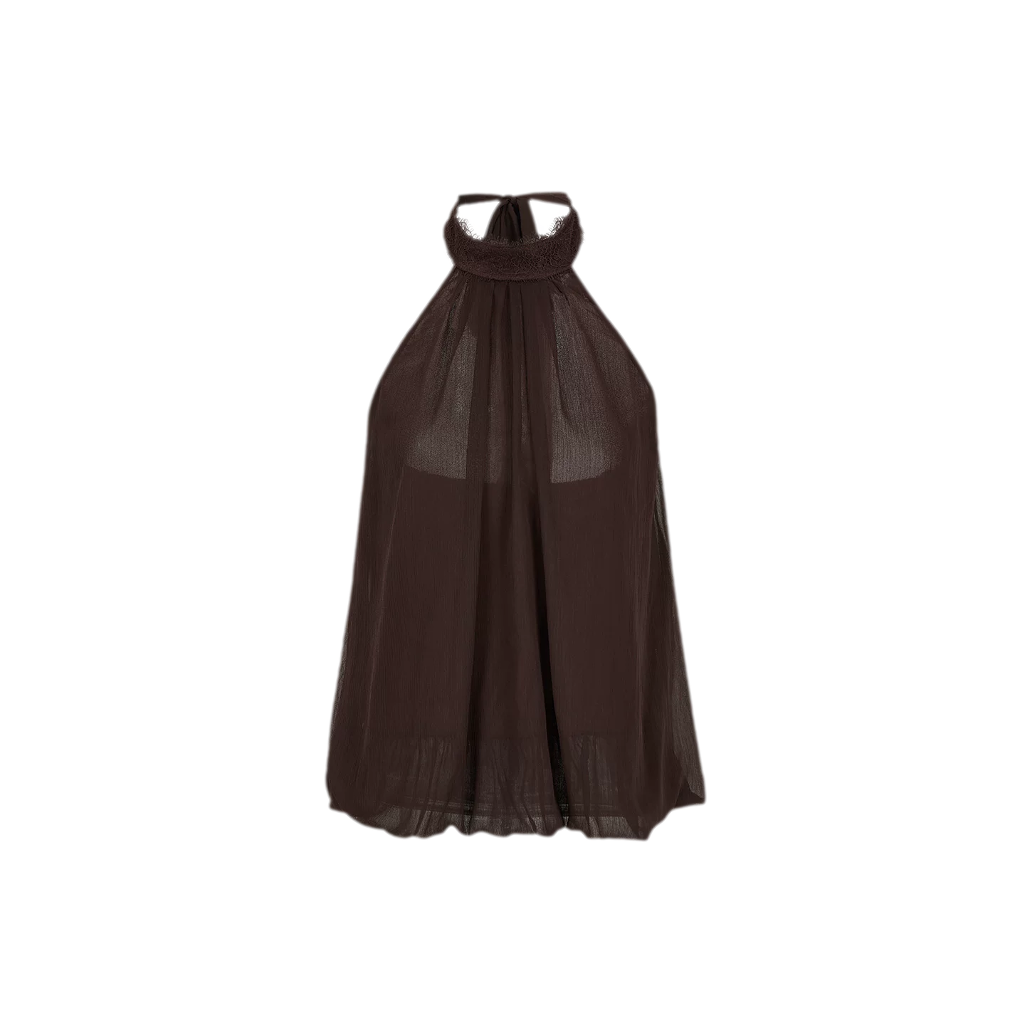 Sleeveless Chiffon Tie-Neck Waist Shirt