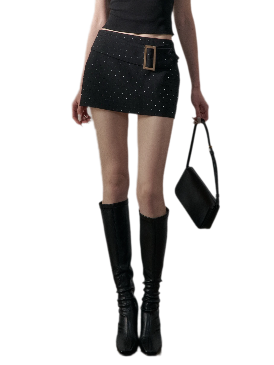 Rhinestone Low Rise Mini Skirt