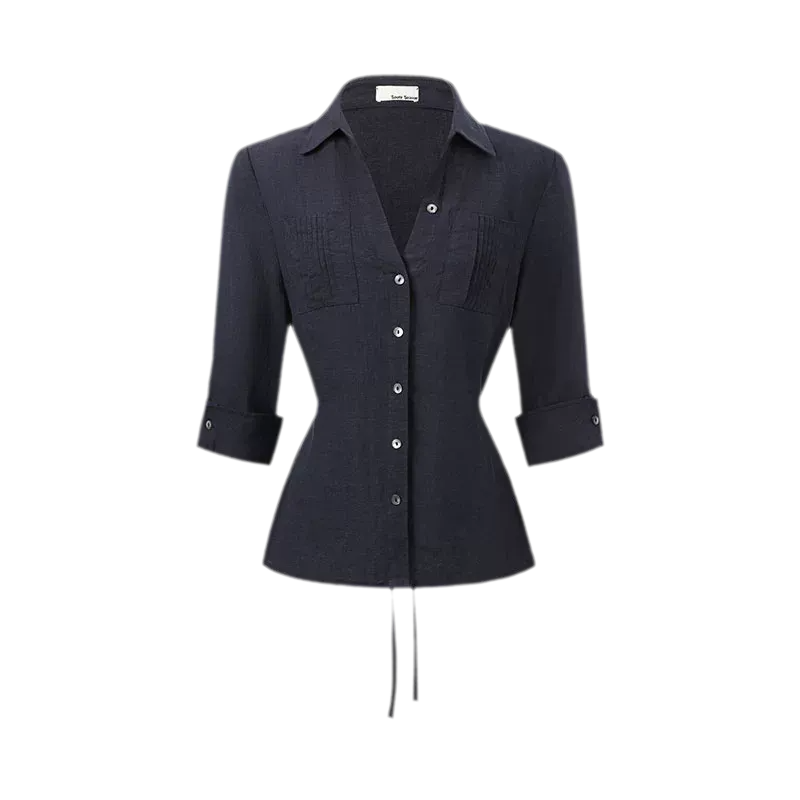 Tencel Linen Cinched Shirt