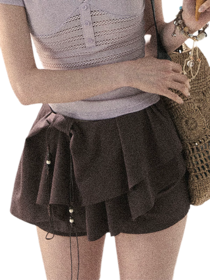 Layered Pleated Skort