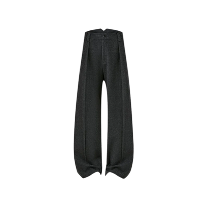 500G Houndstooth Pleated Wide-Leg Pants