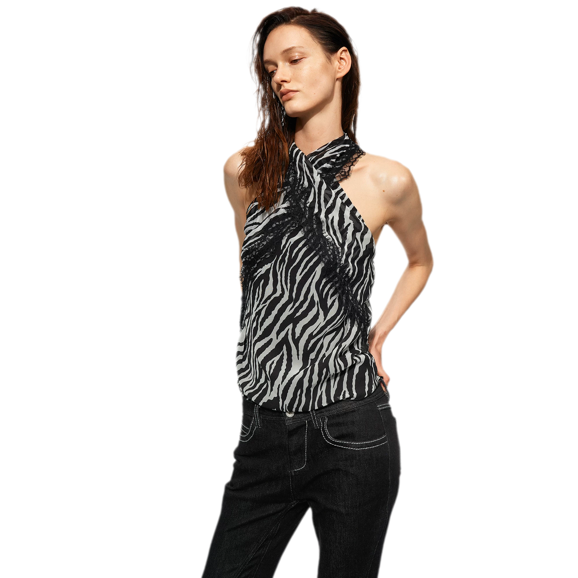 Sheer Halter Chiffon Cami