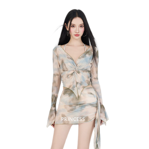 มัดย้อมเขียวแอปริคอต / M