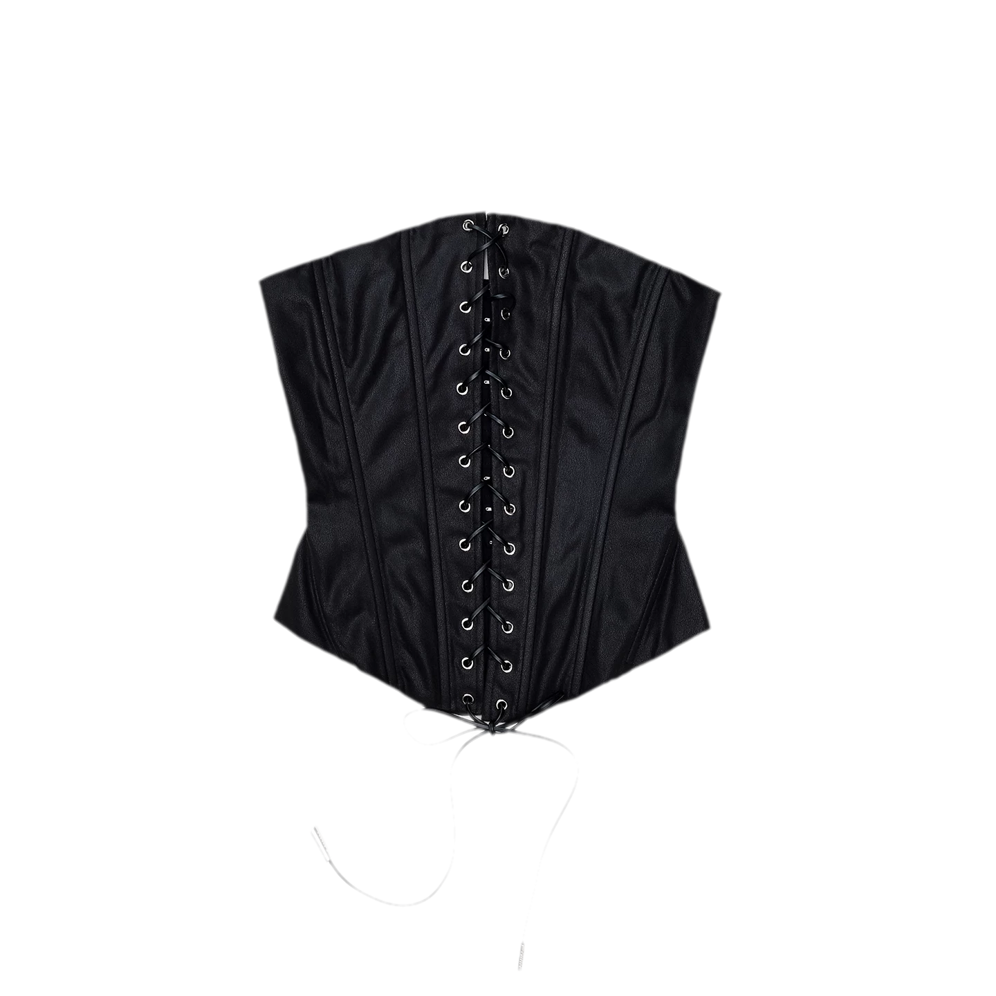 Washed Faux-Leather Corset Belt