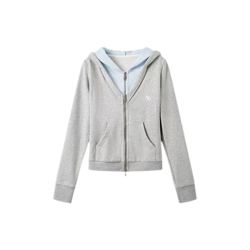 Paneled Faux-Two-Piece Hooded Sweatshirt