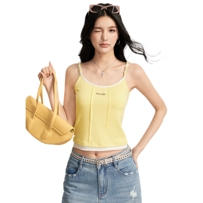 Colorblock Cable Knit Camisole