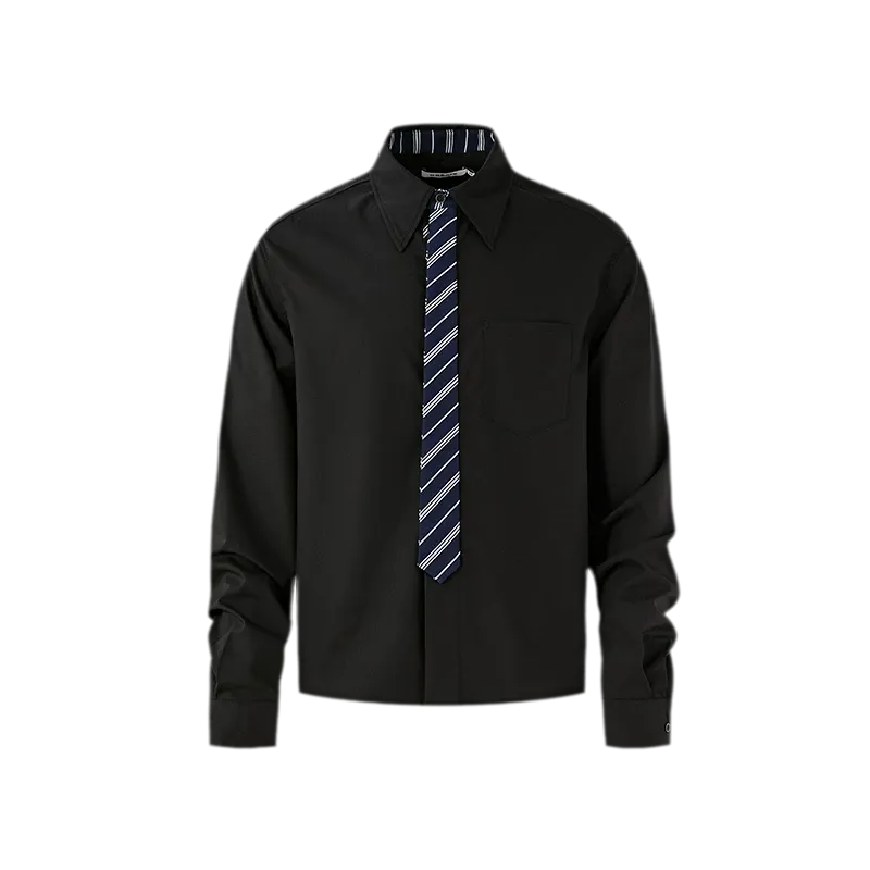 Plaid Tie-Front Long-Sleeve Shirt