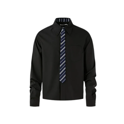 Plaid Tie-Front Long-Sleeve Shirt