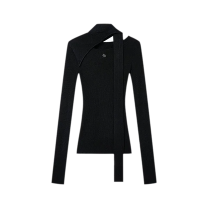 Cashmere Asymmetric Cutout Knit Top