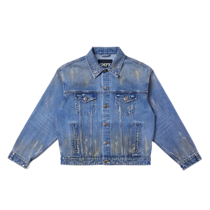 Cross Statue Denim Jacket