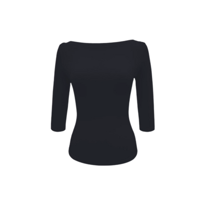 Lyocell Boat Neck Knit Top