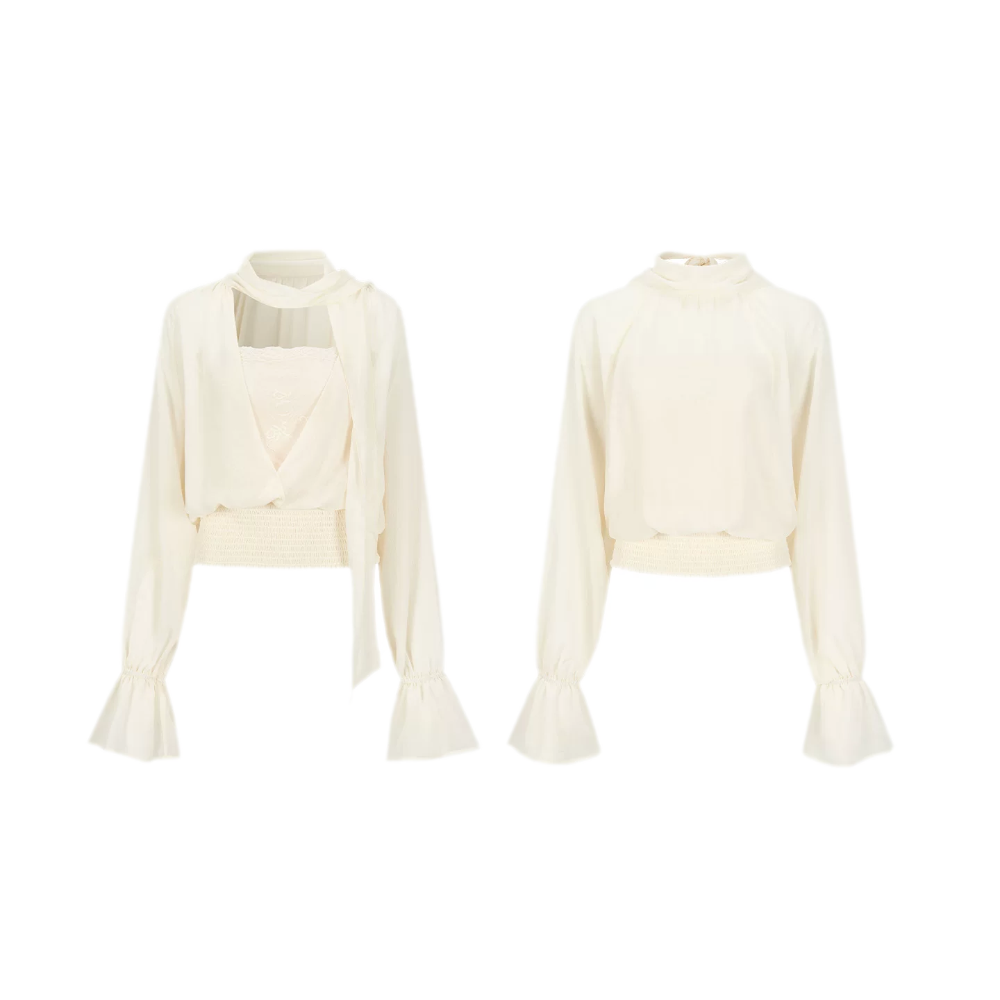 Reversible Chiffon Tie Blouse