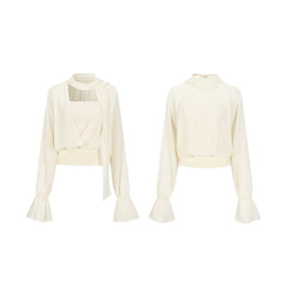 Reversible Chiffon Tie Blouse
