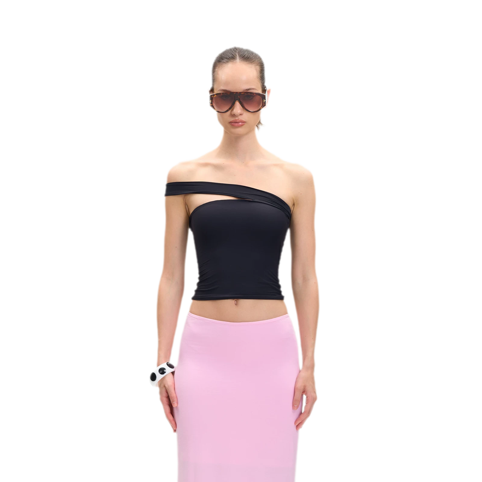 Asymmetric Strap Bustier Top