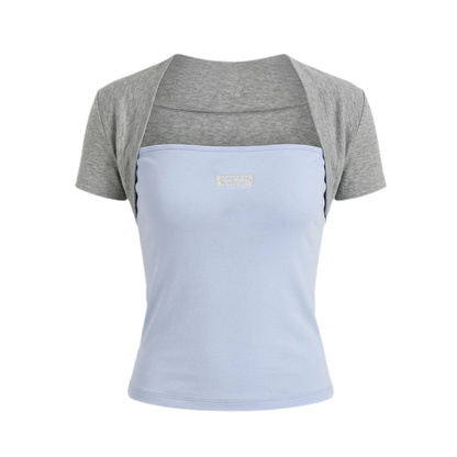 Colorblock Faux Two-Piece Tee