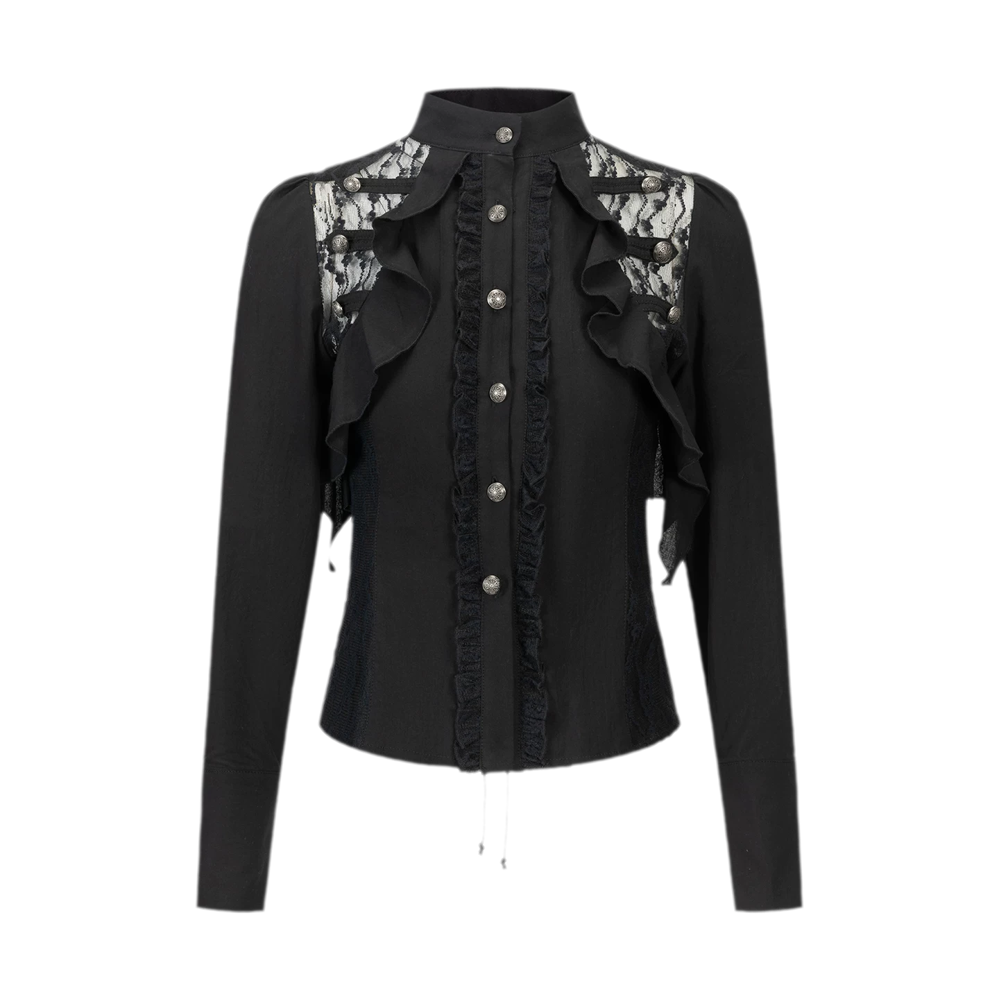 Lace Ruffle Waist Blouse