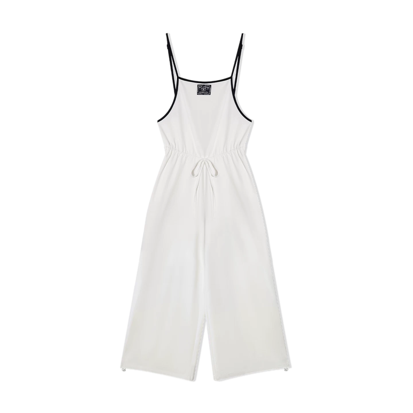 Contrast Piping Drawstring Waist Jumpsuit