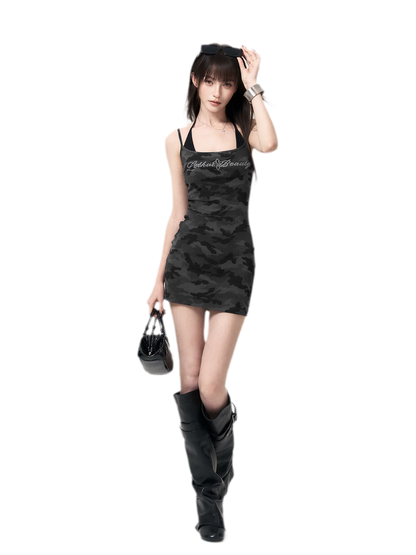 Camouflage Rhinestone Dress