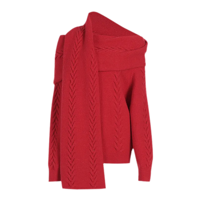 Conjunto de punto trenzado afelpado