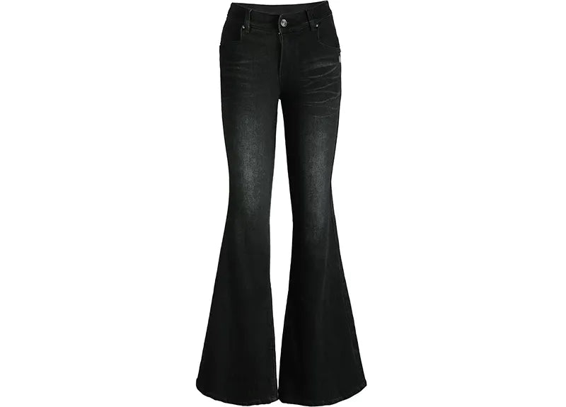 Washed Flare Denim Pants