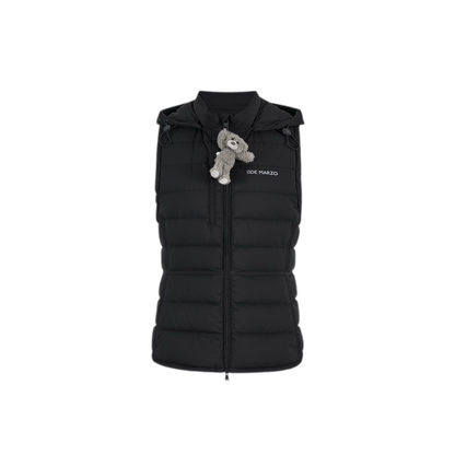 Cinched Hooded Quilted Down Vest