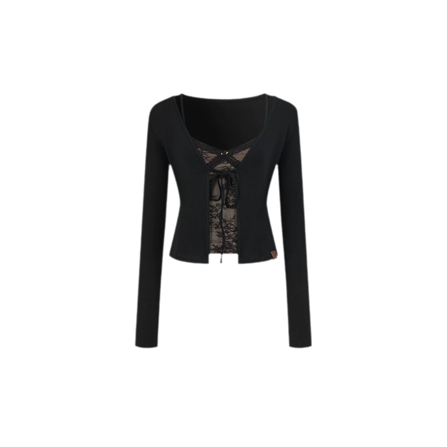 Lace Layered Tie Cardigan