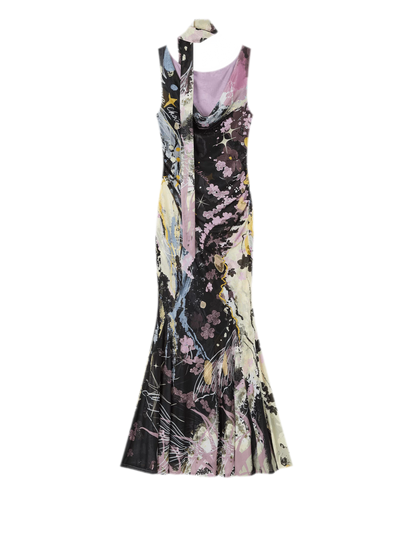 Hand-Painted Mesh Mermaid Dress