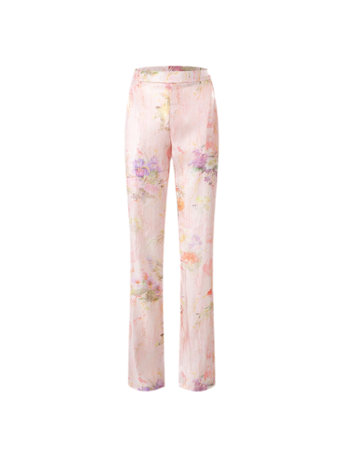 Glossy Pleated Floral Pants Set