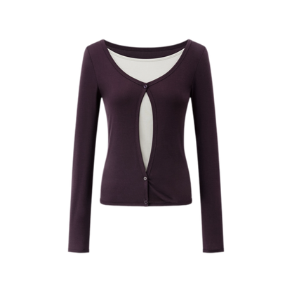 Lyocell Faux Two-Piece Top