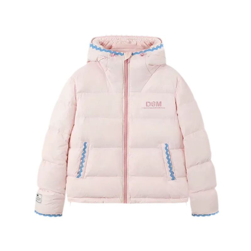 Shell Embroidered Hooded Down Jacket