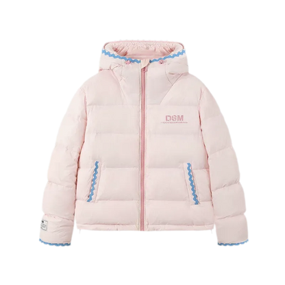 Shell Embroidered Hooded Down Jacket