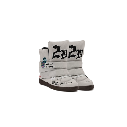 24ANS x UWA Embroidered Suede High-Top Sneakers