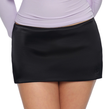 Satin Low-Rise A-Line Skirt